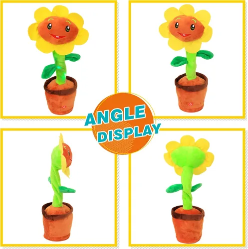 Miniatura 6 de Easfan Girasol Cantante y Bailarín que Habla Juguete Eléctrico Musical de Peluche Repite Lo Que Dices Divertido Juguete Interactivo Hablante