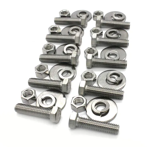 Miniatura 5 de Tornillos de cabeza hexagonal de acero inoxidable 1/4-20x1-1/4, tuercas, arandelas planas y de bloqueo, 18-8 (304) S/S, totalmente roscados por