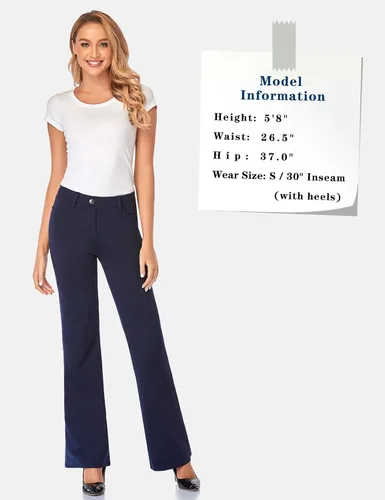 Miniatura 5 de Tapata - Pantalones de vestir con corte de bota para mujer pantalones con bolsillos altos pequeños para oficina trabajo negocios y uso casual de 28