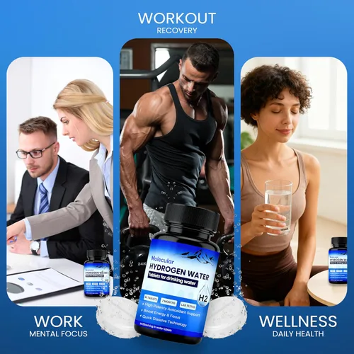 Miniatura 6 de Tabletas de agua de hidrógeno molecular Pastillas de magnesio H2 Suplemento de hidrógeno para hidratación y equilibrio de electrolitos Apoya