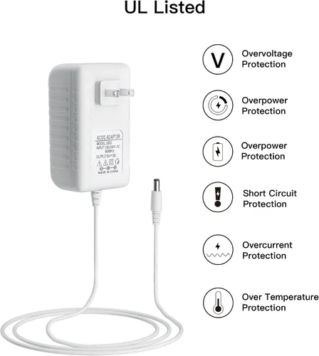 Miniatura 3 de Fisher Price/Ingenuity/Graco/Nova Baby Swing Cable de alimentación, enchufe eléctrico de 5 V, adaptador de corriente blanco de 6.6 ft