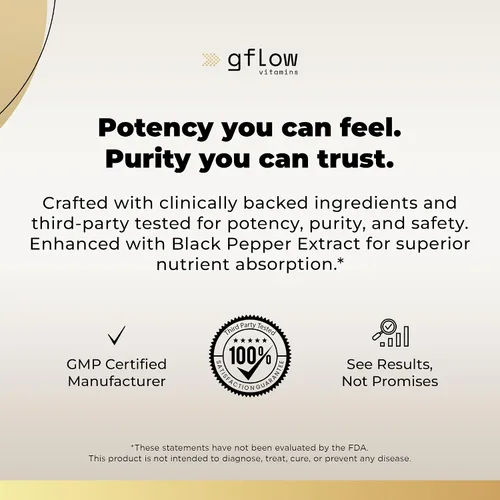 Miniatura 6 de gflow vitamins Suplementos de luteína y zeaxantina, vitaminas avanzadas para los ojos con astaxantina, Omega 3, resveratrol, arándano, licopeno