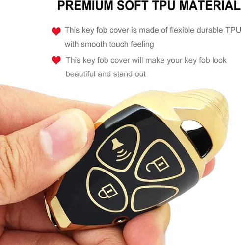 Miniatura 5 de Funda de llavero para Toyota con llavero de 3 botones de TPU suave para llave de automóvil, compatible con Toyota Rav4 2005-2010 Scion TC 2007-2013