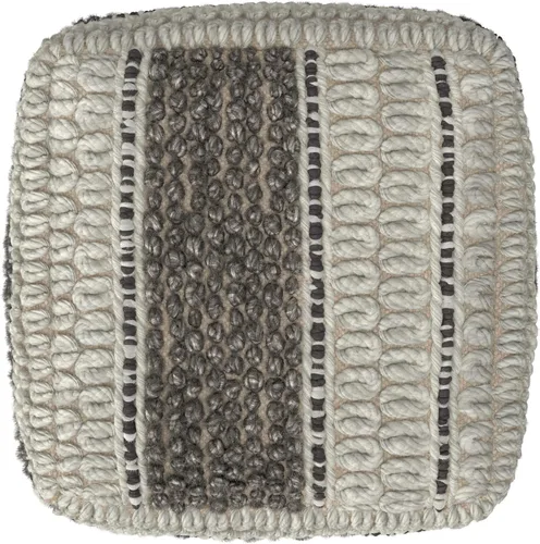 Miniatura 4 de SIMPLIHOME Grady Puf cuadrado – 18 pulgadas de ancho x 14 pulgadas de alto lana y algodón tejido a mano otomano en tono tierra, reposapiés Tono