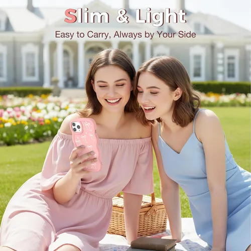 Miniatura 5 de Compatible con iPhone SE/8/7 Funda para Mujeres y Niñas, Marco Ondulado Rizado con Patrón Lindo, Estética Delgada Suave Silicona TPU Parachoques