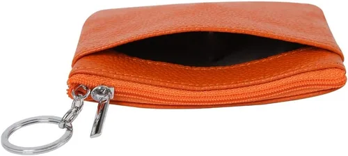 Miniatura 3 de Monedero de cuero auténtico para mujer, con llavero