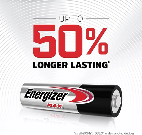 Energizer Las baterías alcalinas AA, las baterías dobles A máximas de larga duración ofrecen una potencia confiable para el uso diario y situaciones