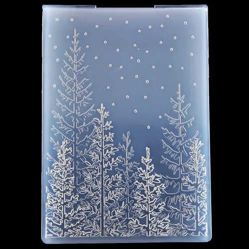 Kwan Crafts Carpetas de Estampado en Relieve de Plástico con Fondo de Bosque de Árboles 3D para Hacer Tarjetas, Scrapbooking y Otras Manualidades de