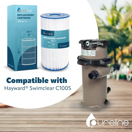 Miniatura 2 de Pureline Filtro de cartucho de repuesto para piscina, 100 pies cuadrados, PL0165, compatible con Hayward C100S SwimClear, C-8408, CX100XRE