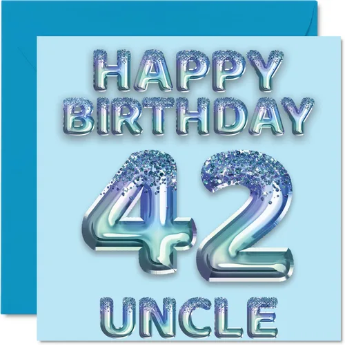 Miniatura 270 de Stuff4 Tarjeta de primer cumpleaños para niños, globo de fiesta con purpurina azul, tarjetas de feliz cumpleaños para niño de 1 año, nieto, hijo, 57