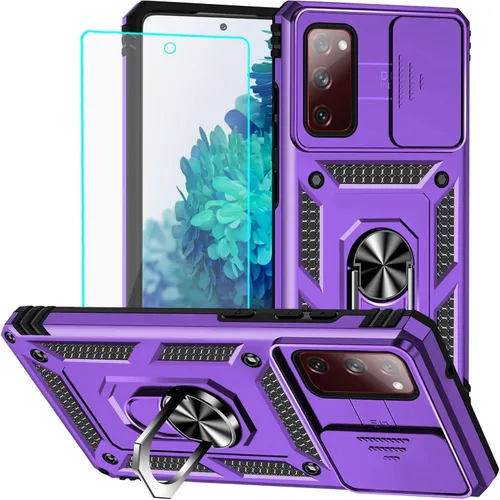 Miniatura 10 de HNHYGETE Funda para Galaxy S20 FE 5G con protector de pantalla: [grado militar de 20 pies probada en caídas] anillo a prueba de golpes para Samsung
