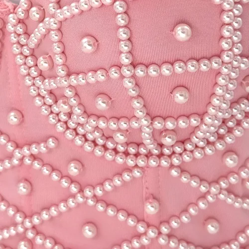 Miniatura 4 de ELLACCI Sexy Pearls Bustier Corsé Crop Top Club Party Cage Bra