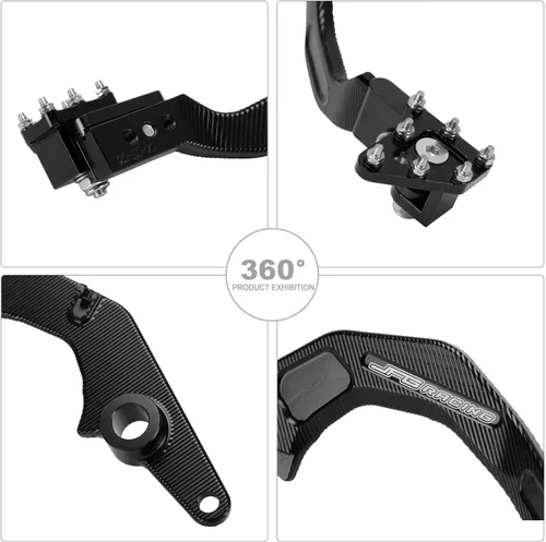Miniatura 3 de JFG RACING Palanca de pedal de freno trasero plegable para motocicleta CNC para KLR 650 KLR650 2020-2023 ADV negro