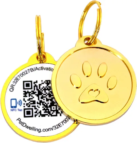Miniatura 11 de Pet Dwelling Etiquetas inteligentes de identificación de mascotas QR + NFC para perros, duraderas e impermeables, etiquetas inteligentes