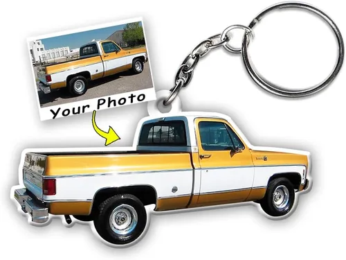 Miniatura 2 de Llavero acrílico personalizado con foto personalizada para amantes de la camioneta, accesorios de regalo para chicos de camioneta (acrílico)