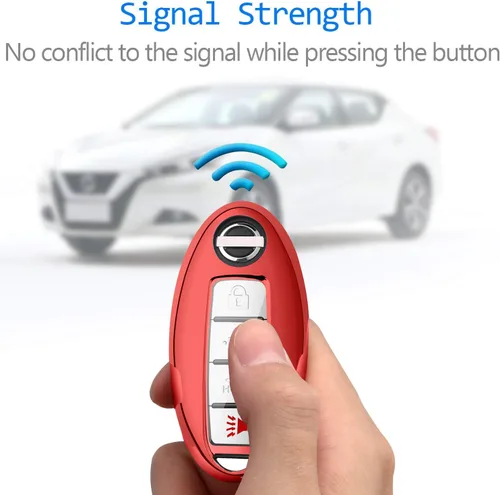 Miniatura 7 de Compatible con Nissan Funda para Llavero con Llavero de Cuero TPU Suave Protección de 360 Grados Funda para Llave para Altima Maxima Rogue Armada