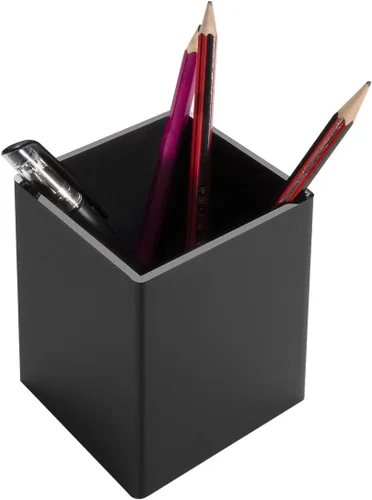 Miniatura 7 de NIUBEE Portalápices acrílico negro, paquete de 4, organizador de escritorio para lápices, accesorios de escritorio para escritorio de oficina