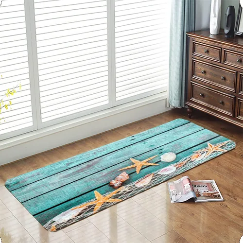 Miniatura 10 de LYFANS Alfombras de baño de espuma de esponja absorbente suave para baño y cocina (30 x 17 pulgadas), tapete de franela antideslizante brillante