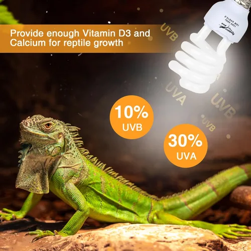 Miniatura 5 de Bombilla UVB para reptiles UVA UVB, 10.0 18 W, luz UVB para reptiles, dragones barbudos, lámpara de reptil UVA UVB para reptiles dragón barbudo