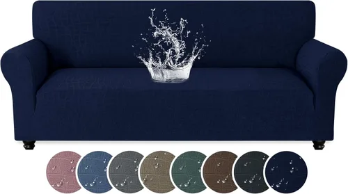 Miniatura 15 de MAXIJIN Funda impermeable para sillón de sala de estar, 1 pieza elástica con brazos, protector de muebles lavable para perros y mascotas (S, café)