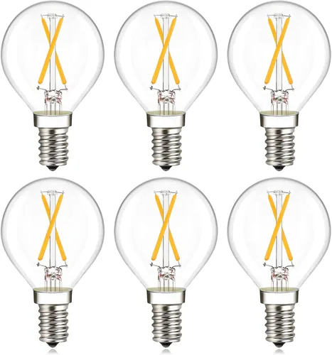 Bombilla LED G16.5 E12 G16 1/2 bombilla LED redonda equivalente a 25 W, blanco cálido suave 3000K AC120V 200lm 2W G50 bombillas LED para ventilador