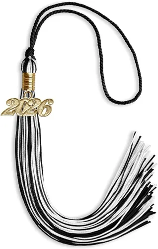 Miniatura 88 de Endea Graduation - Borla de doble color mixto con fecha dorada (negro/dorado antiguo, 2021)