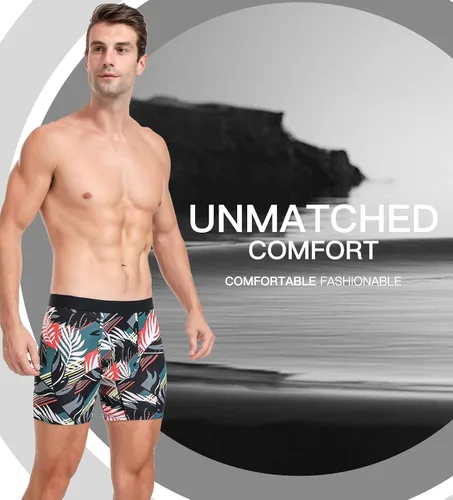 Miniatura 2 de Calzoncillos tipo bóxer para hombre, de viscosa de bambú, suave, cómodo, paquete múltiple