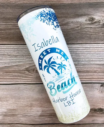 Miniatura 2 de AVITO Vaso personalizado para vacaciones en la playa, vaso delgado de 20 onzas con tapa y pajita, tazas de vacaciones familiares, regalo de viaje