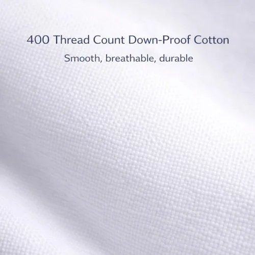 Miniatura 4 de East Coast Bedding Almohada de plumón de ganso para dormir, color blanco, 600 de potencia de relleno con 400 hilos, 100% algodón para sofá