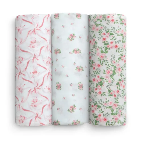 Miniatura 14 de Delta Children Mantas de Recepción para Bebé de Franela 100% Algodón para Niñas y Niños – 30x30 Pulgadas (Paquete de 2), Floral Rosa