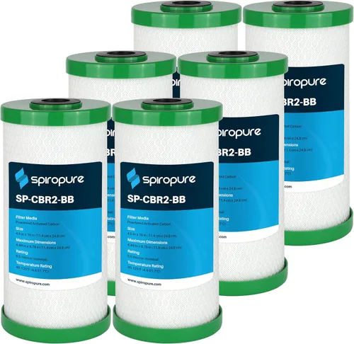 Miniatura 24 de SpiroPure SP-CBR2-10 10x2.5 0.5 Micron NSF Certificado NSF Cartucho de filtro de agua de bloque de carbono CBR2-10 155268-43 SMCB-2510 (caja de 12)