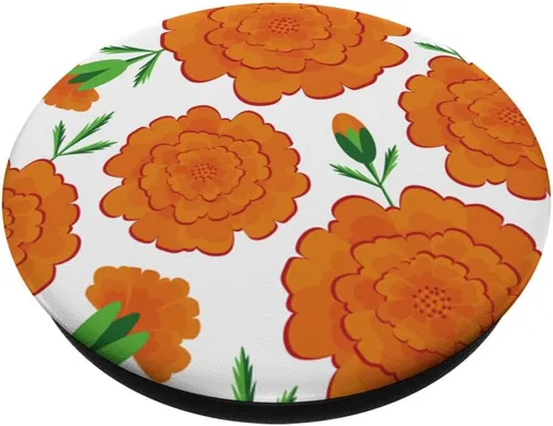 Miniatura 2 de Marigold - PopSockets intercambiables con diseño decorativo sin costuras, color naranja