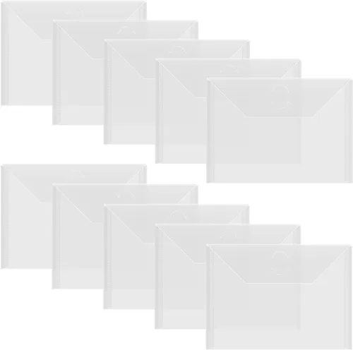 Miniatura 8 de Paquete de 10 bolsillos de almacenamiento de plástico transparente resistentes y 10 hojas magnéticas de goma suave para troqueles de corte, 20
