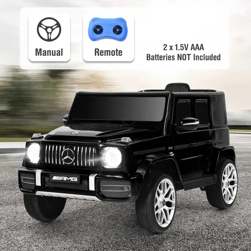 Miniatura 6 de OLAKIDS Auto eléctrico Mercedes Benz G63 de 12 V con licencia y control remoto, puertas dobles abiertas, música, Bluetooth, 2 velocidades