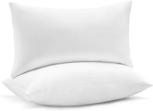 Miniatura 19 de puredown® Juego de 2 cojines decorativos de plumas de 18 x 18 pulgadas (juego de 2, blanco) para sofá, cama, lavable a máquina