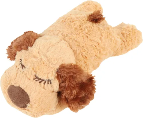 Toys - Juguete interactivo de peluche con latido del corazón para el comportamiento de las mascotas, ayuda calmante para dormir (marrón)