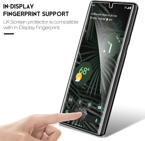 Miniatura 5 de LK Protector de pantalla de TPU flexible diseñado para Google Pixel 6 Pro (no de vidrio) + 2 protectores de lente de cámara de vidrio templado