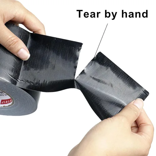 Miniatura 5 de JIALAI HOME Cinta adhesiva negra de 3 pulgadas de ancho, grado industrial 3 x 55 yardas (164 pies), 9 mil de alta resistencia, impermeable, fuerte