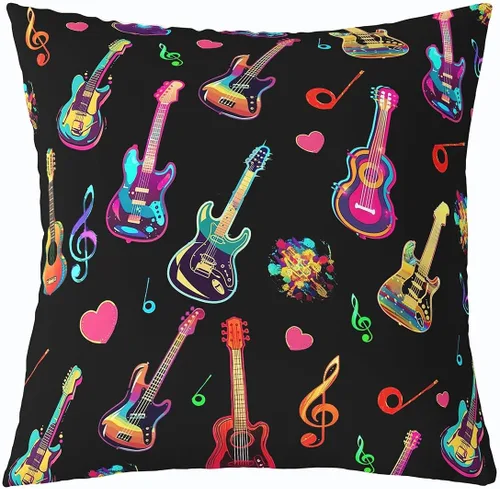 Miniatura 24 de Castle Fairy Cowboy Boots Throw Pillow Cover 16"x16" Bohemia Musical Guitar Pillowcase Western Rustic Cowgirl Reversible Print Cushion Cover Music