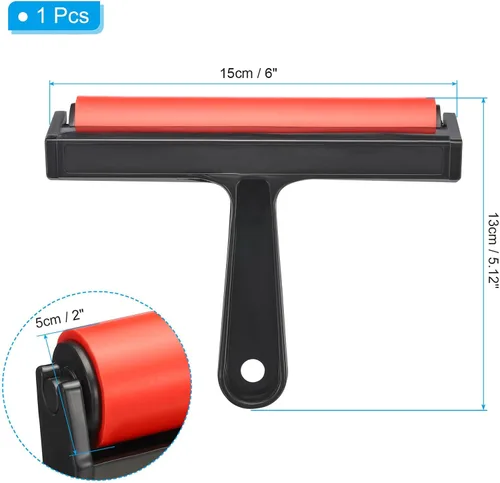 Miniatura 2 de PATIKIL Rodillo de goma de 6 pulgadas, herramientas de rodillo de goma dura antideslizante para papel tapiz, manualidades, impresión, tinta