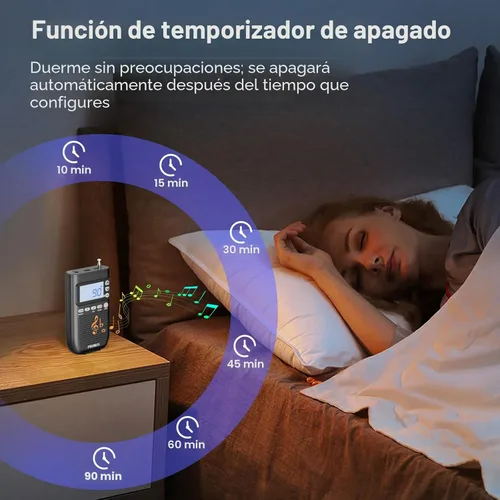 Miniatura 6 de PRUNUS J-618 Radio Portátil AM FM a Auriculares Bluetooth, como Altavoz Bluetooth, Radio Recargable 2000mAh, Preajuste, Reproducción Aleatoriza