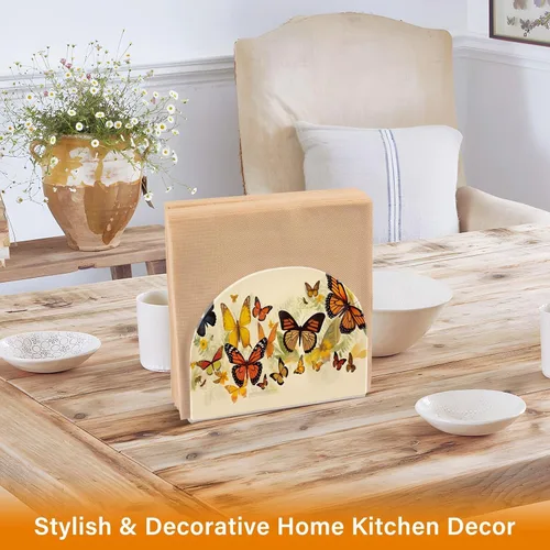 Miniatura 5 de Napkin Holder Butterfly Flower Napkin Holders for Tables, Clear Acrylic Napkin Holders Cocktail Napkin Holder for Kitchen Restaurant Bar Home Decor