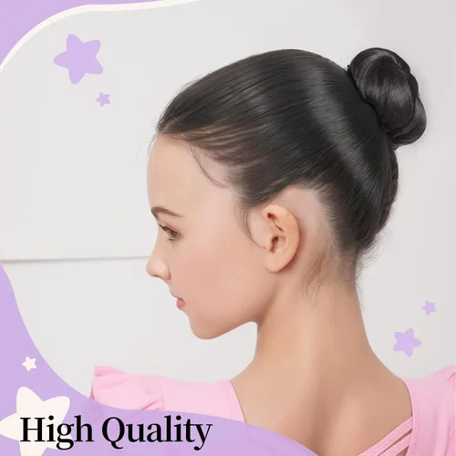 Miniatura 5 de FANDAMEI Red de pelo de 30 cm para niños, 20 redes de pelo invisibles con 40 horquillas en forma de U, redes de pelo para moños, redes de pelo