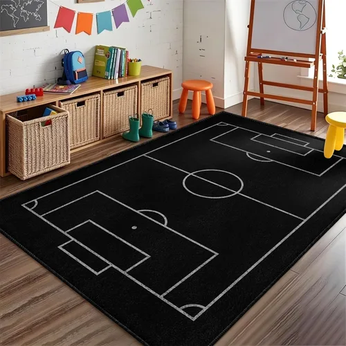 Miniatura 33 de Alfombra deportiva, campo de fútbol verde, 4 x 5 pies, nailon, antideslizante, lavable