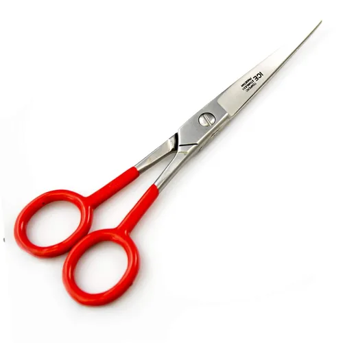 SURGICAL ONLINE Tijeras SupErcut Tijeras de peluquero para el pelo templado con hielo de 6 pulgadas, agujeros rojos acolchados para los dedos
