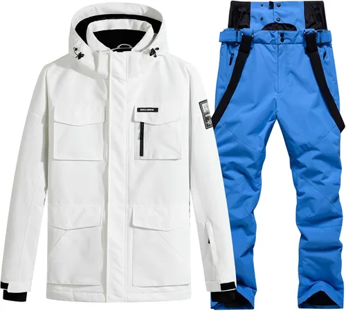 Miniatura 11 de Conjunto de chaqueta y pantalones de esquí para hombre, traje de nieve impermeable, traje de nieve resistente al viento, traje de esquí de invierno
