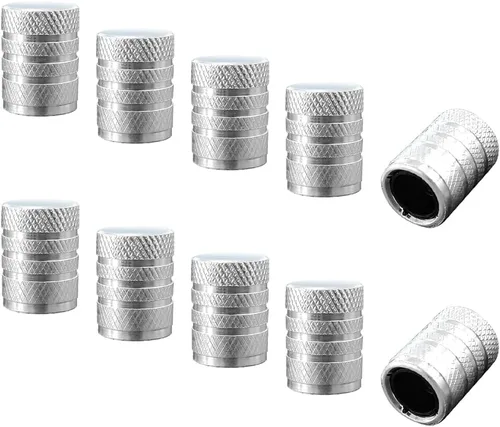 Miniatura 12 de Ziciner 5 piezas de tapas de vástago de válvula de neumático para automóvil, cubiertas de vástago de rueda de aluminio anodizado, tapas de aire