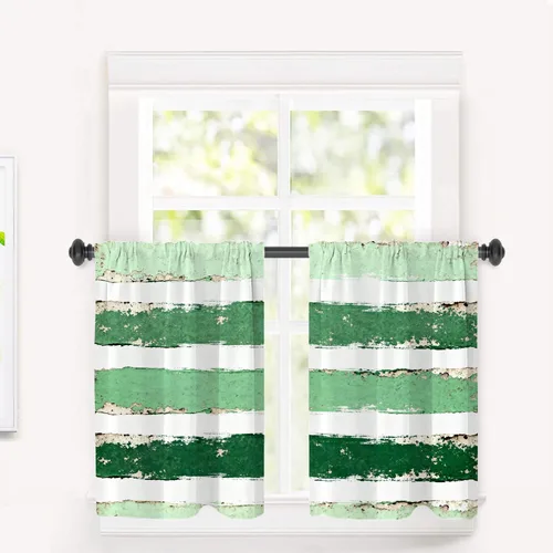 Miniatura 171 de Cortinas opacas de poliéster multicapa para cafetería, con diseño de diamantes, 2 unidades, 26 x 24 pulgadas