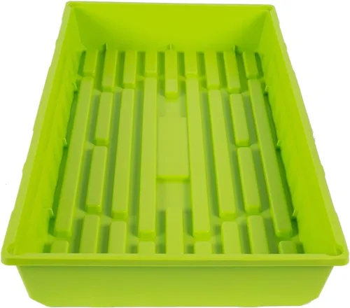 Miniatura 21 de SUNPACK Bandeja de inicio de semillas de plástico de 10 x 20 pulgadas, color negro, 2.5 pulgadas, sin agujeros de drenaje, ideal para invernaderos