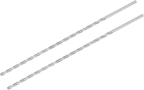 Miniatura 14 de uxcell HSS (acero de alta velocidad) Brocas helicoidales extralargas, diámetro de taladro de 0.118 in de diámetro de 7.874 in de longitud